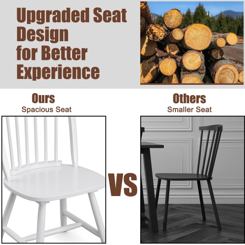 Costway Set of 4 Vintage Windsor Dining Side Chair Wood Spindleback Kitchen Room