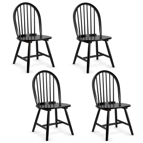 Costway Set of 4 Vintage Windsor Dining Side Chair Wood Spindleback Kitchen Room