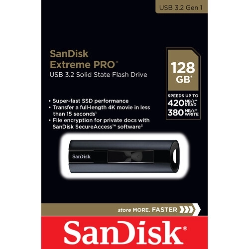 SANDISK  Extreme Pro USB (128GB, Sdcz880-128G-G46) - Brand New Great Flashdrive quick transfer speed