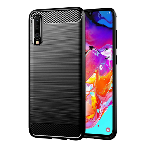 SUPERSHIELD Samsung Galaxy A50 Black Case Rugged Shockproof Heavy Duty Anti Slip Protective Carbon Fiber Case Cover