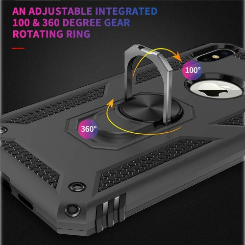 Étui pour Galaxy A72 de Samsung avec support magnétique rotatif à 360 degrés en métal rose doré de qualité militaire et béquille pour support de