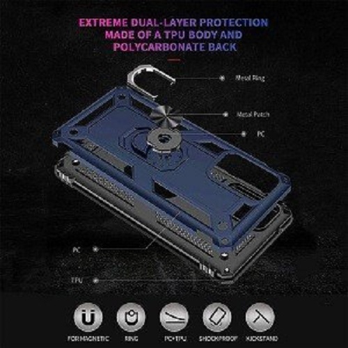 Étui pour Galaxy A72 de Samsung avec support magnétique rotatif à 360 degrés en métal rose doré de qualité militaire et béquille pour support de