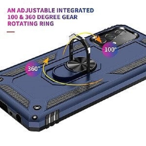 Étui pour Galaxy A72 de Samsung avec support magnétique rotatif à 360 degrés en métal rose doré de qualité militaire et béquille pour support de