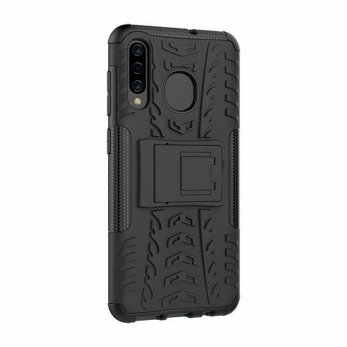 Samsung Galaxy A70 Black Case, Shockproof Heavy Duty Tough Kickstand Protective Rugged Case Cover