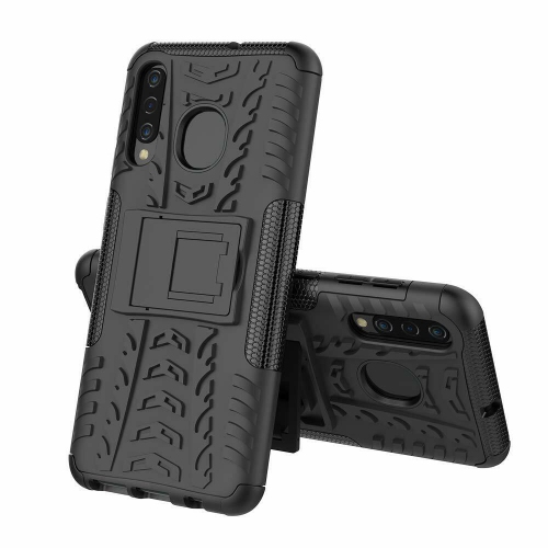 Samsung Galaxy A70 Black Case, Shockproof Heavy Duty Tough Kickstand Protective Rugged Case Cover
