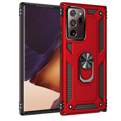 [SuperShield] Samsung Galaxy Note 20 Case Red Military Grade 360 Degree Rotating Metal Magnetic Ring Car Mount Holder Kickstand Shockproof Heavy Duty