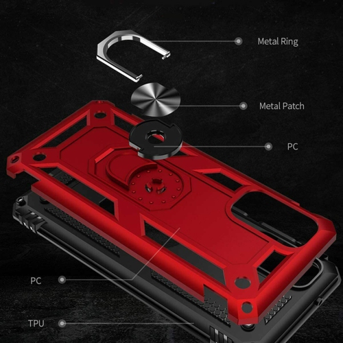 [SuperShield] Samsung Galaxy Note 20 Case Red Military Grade 360 Degree Rotating Metal Magnetic Ring Car Mount Holder Kickstand Shockproof Heavy Duty