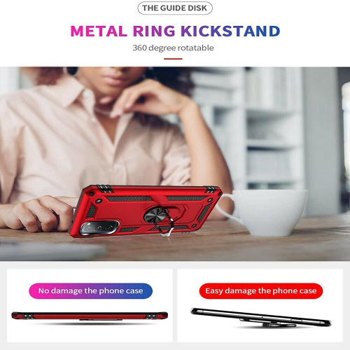 [SuperShield] Samsung Galaxy Note 20 Case Red Military Grade 360 Degree Rotating Metal Magnetic Ring Car Mount Holder Kickstand Shockproof Heavy Duty