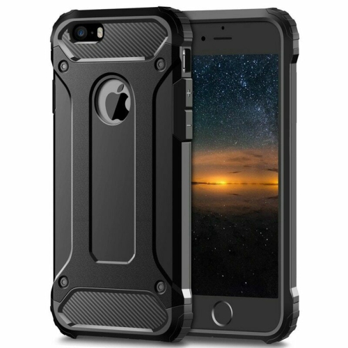 Apple iPhone 8 Plus Black Shockproof Heavy Duty Rugged Armour Case Cover