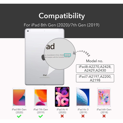 SuperShield Folio Case for Apple iPad 10.2-inch 9th Gen, 8th Gen (2020), 7th Gen (2019) 360° Swivel Rotating Cover, Multi Angle Viewing, PU Leather