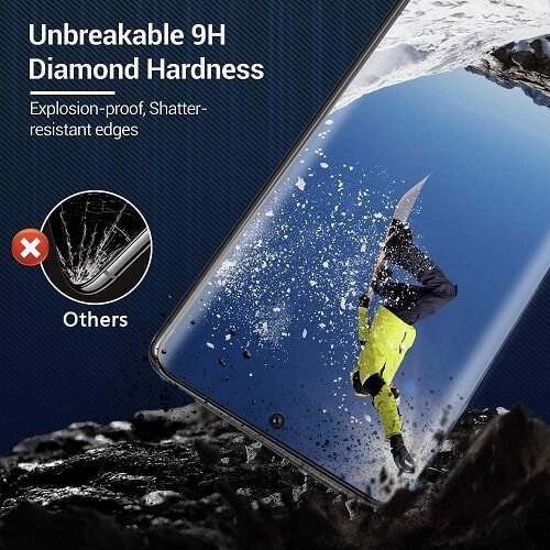 [PAQUET de 2] Protecteur d’écran en verre trempé pour Galaxy S21 Ultra de Samsung - Noir