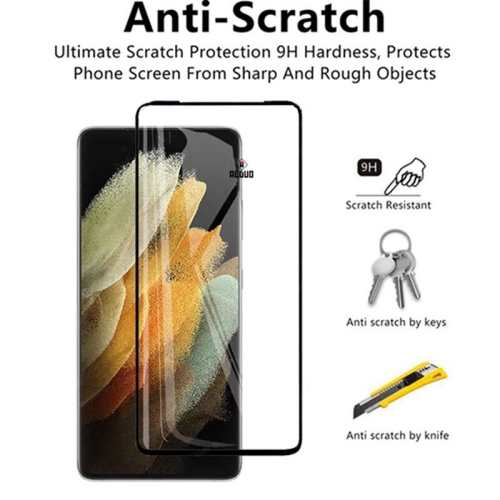 [PAQUET de 2] Protecteur d’écran en verre trempé pour Galaxy S21 Ultra de Samsung - Noir