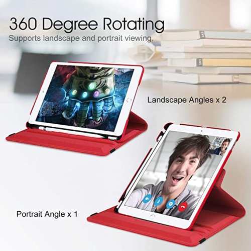 [SupRShield] Rotating Case for iPad 9th Generation / 8th Generation (2020) / 7th Gen (2019) 10.2 Inch - 360 Degree Rotating Stand Shockproof Cover