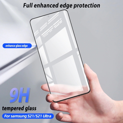 [PAQUET de 2] Protecteur d’écran en verre trempé pour Galaxy S21 plus de Samsung - Noir