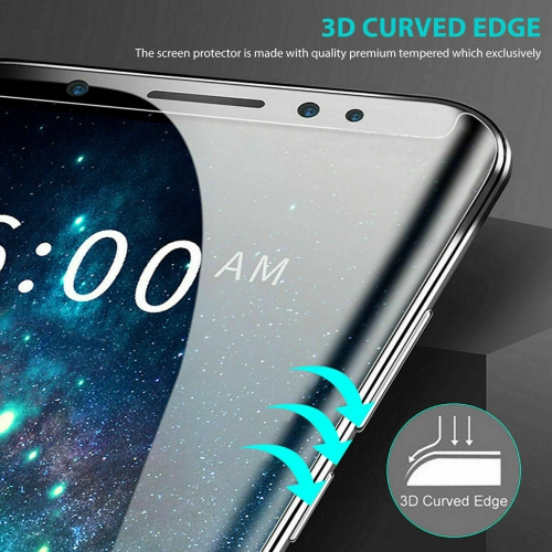 [2 PACK] Samsung Galaxy S9 Plus Black Screen Protector Full Cover Tempered Glass Screen Protector Guard