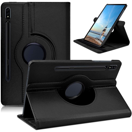 Samsung Galaxy Tab A 10.1 Case SM-T510/T515 Black Leather Smart 360 Rotate Flip Stand Case Back Cove