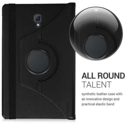Samsung Galaxy Tab A 10.1 Case SM-T510/T515 Black Leather Smart 360 Rotate Flip Stand Case Back Cove