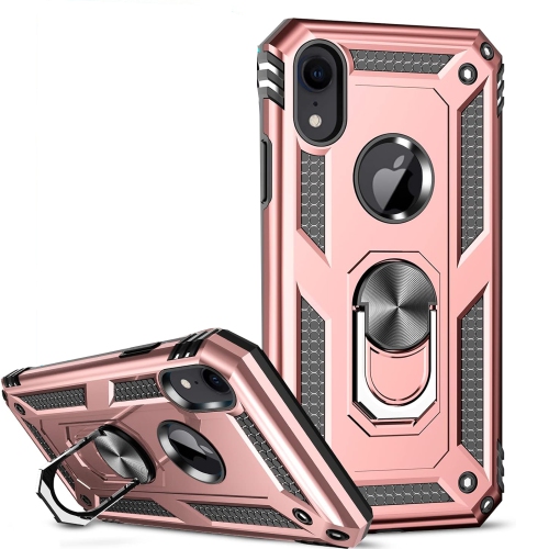 SUPERSHIELD  for Apple Iphone 11 Pro Rose Military Grade 360 Degree Rotating Metal Magnetic Ring Car Mount Holder Kickstand Shockproof Heavy Duty