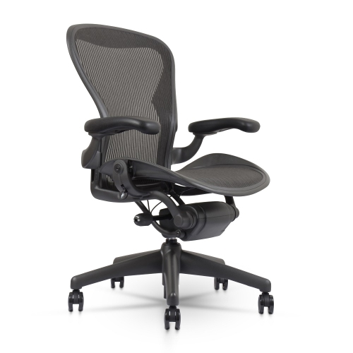 Herman Miller Classic Aeron Chair | Black | Size B | Fixed Arms | Refurbished/Renewed by Chairorama