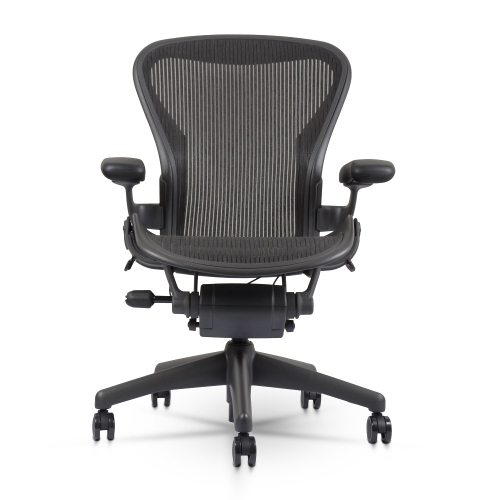 Herman Miller Classic Aeron Chair | Black | Size B | Fixed Arms | Refurbished/Renewed by Chairorama