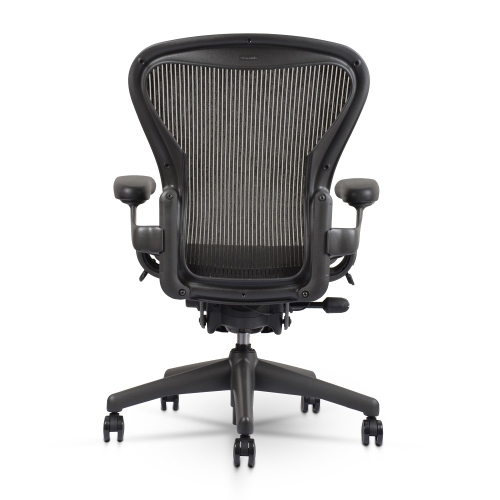 Herman Miller Classic Aeron Chair | Black | Size B | Fixed Arms | Refurbished/Renewed by Chairorama