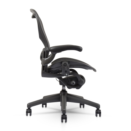 Refurbished - Herman Miller Classic Aeron Chair | Black | Size B | Fixed Arms | Lumbar Support | Renewed By Chairorama-
