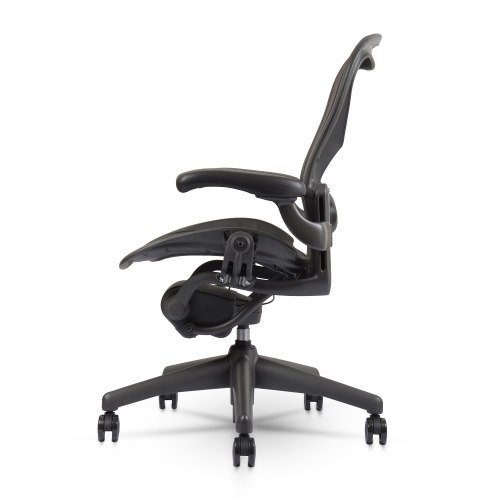 Refurbished - Herman Miller Classic Aeron Chair | Black | Size B | Fixed Arms | Lumbar Support | Renewed By Chairorama-