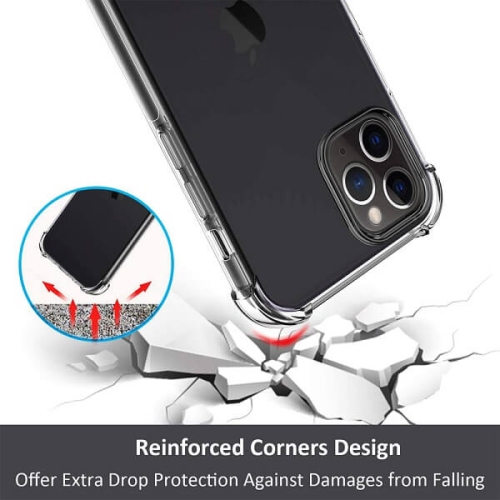 Apple iPhone 11 Pro Max Crystal Clear Case Shockproof Tough Gel Transparent Anti knock Air Cushion Heavy Duty Phone Back Cover