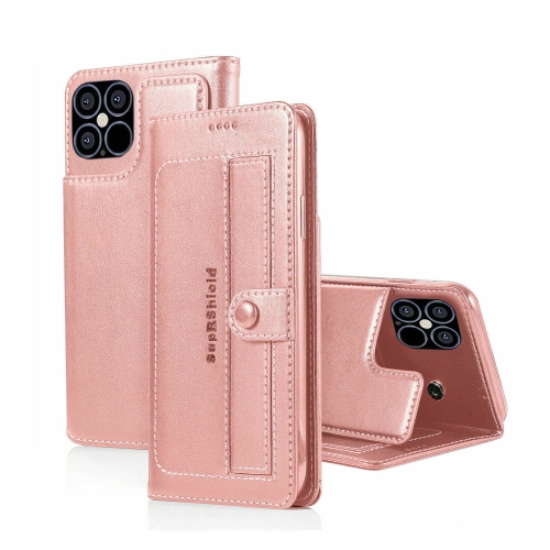 SUPERSHIELD  Apple Iphone 12 Pro Rose Wallet Flip Case Leather Card Slots Cover In Gold