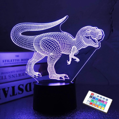 Veilleuse LED 3D Dark Voyager 16 couleurs changeantes avec télécommande Décoration de chambre Cadeau de Noël ou d'anniversaire pour enfants 