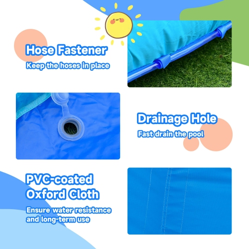 Gymax Inflatable Waterslide Wet & Dry Bounce House w/Upgraded Handrail Blower Excluded