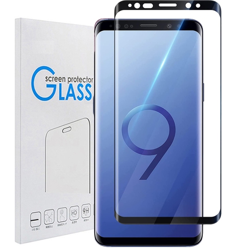 [2 PACK] Samsung Galaxy S9 Black Screen Protector Full Cover Tempered Glass Screen Protector Guard