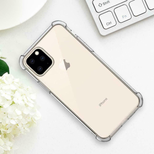 Apple iPhone 11 Étui Crystal transparent, étui antichoc, gel transparent, coussin anti-cognement, arrière robuste pour téléphone