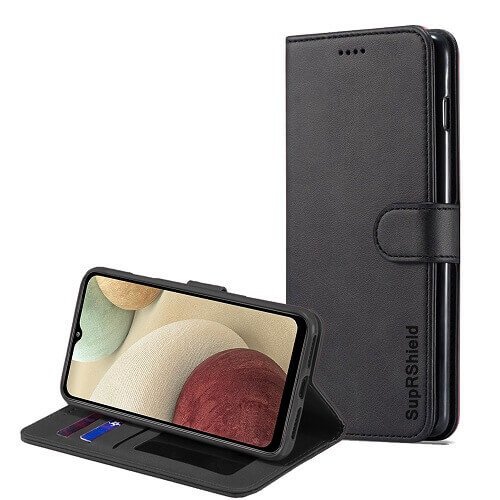 SUPERSHIELD  Samsung Galaxy A52 5G Case Suprshield Wallet Leather Card Holder Flip Protective Shockproof Magnetic Case Cover In Black