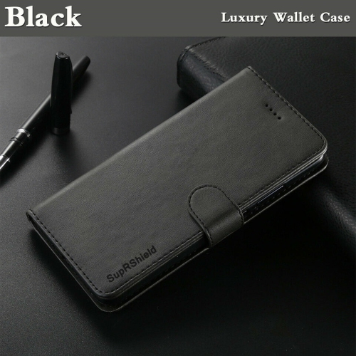 Samsung Galaxy A11 Black SupRShield Wallet Leather Card Holder Flip Protective Shockproof Magnetic Case Cover