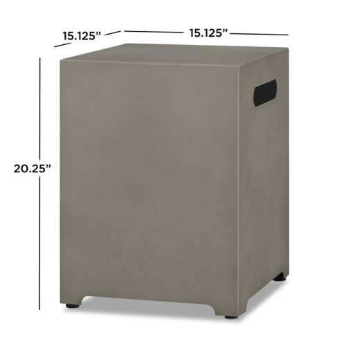 Bowery Hill Modern Steel Propane Tank Cover in Mist Gray