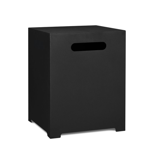 Bowery Hill Modern Steel Propane Tank Cover in Black