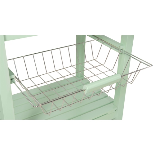 Linon Natalie Wood Granite Top Kitchen Island in Green