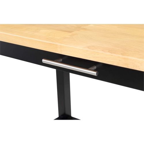 Designs2Go Three-Tier Butcher Block Kitchen Prep Island with Drawer- Black Wood