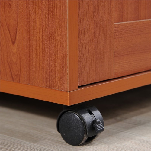 Hodedah Kitchen Island with Spice Rack plus Towel Holder in Cherry Wood