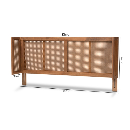 Bowery Hill King Size Ash Brown Finished Wood Headboard