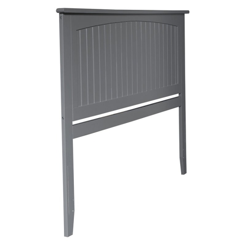 AFI Nantucket King Solid Wood Panel Headboard with Device Charger in Gray