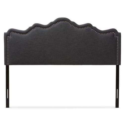 Bowery Hill Contemporary Fabric Upholstered King Headboard in Dark Gray