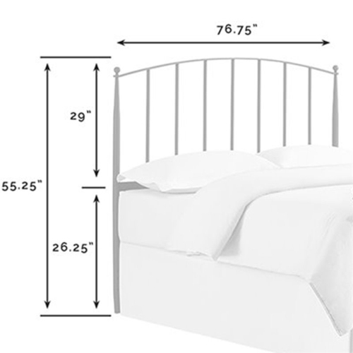 Crosley Whitney King Metal Spindle Headboard in Charcoal Black