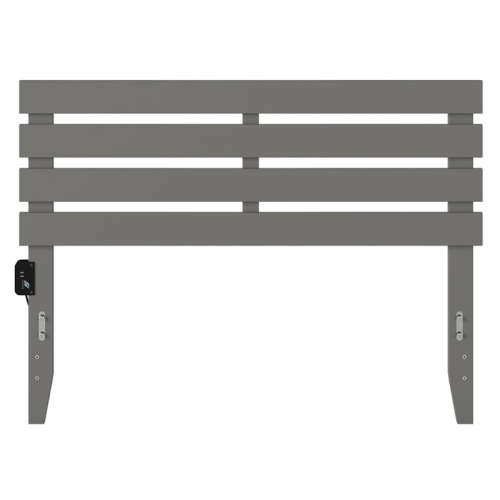 Pemberly Row Farmhouse Solid Wood Full Headboard in Gray