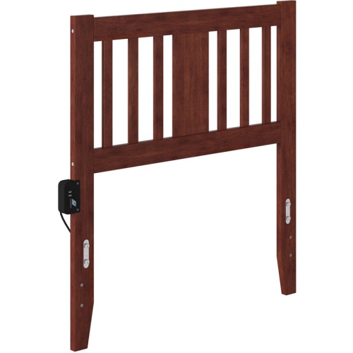 AFI Tahoe Twin Spindle Headboard with USB Turbo Charger in Walnut