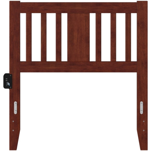 AFI Tahoe Twin Spindle Headboard with USB Turbo Charger in Walnut