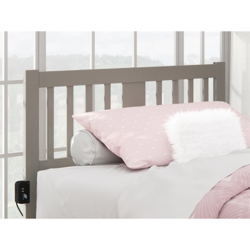 AFI Tahoe Full Spindle Headboard with USB Turbo Charger in Gray