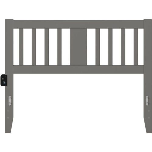 AFI Tahoe Full Spindle Headboard with USB Turbo Charger in Gray