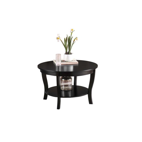 CONVENIENCE CONCEPTS  American Heritage Round Coffee Table In Wood Finish In Black